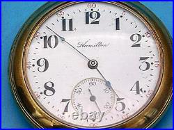 Hamilton Pocket Watch 17 Jewel Sidewinder 20 Year Empire State Case Serviced