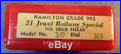 Hamilton Railway Special 21 Jewels 992B Railroad Pocket Watch 10k GF Mod 10 Case