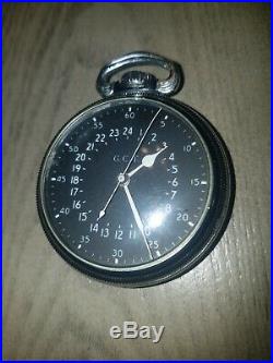 Hamilton Watch Co AN-5740 Military WWII G. C. T. 24 Hour Pocket Watch & Metal Case