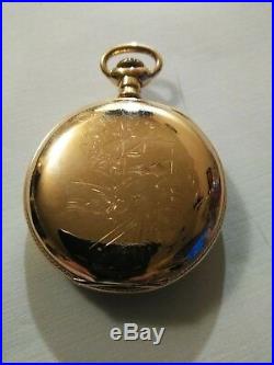 Hampden 6 size 15 jewels mint fancy dial (1889) 14K. Gold filled hunter case