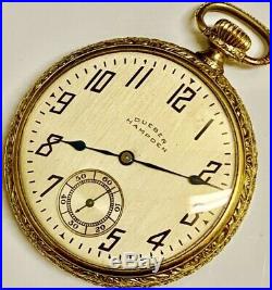 Hampden Dueber Pocket Watch Gr 109 16s 15j IWC Supreme Gold Filled Case Ticking