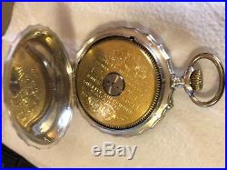 Hebdomas 8 Day's Pocket Watch Siver Carved Case 50,5 mm. In diameter open face