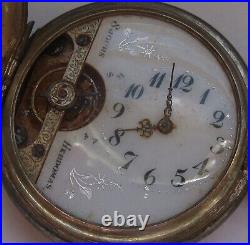 Hebdomas 8 Days Pocket Watch silver hunter case 50 mm. In diameter