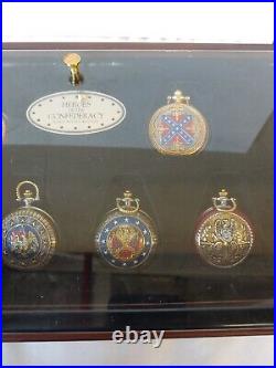 Heroes Of The Confederacy Franklin Mint Pocket Watch Lot With Display Case