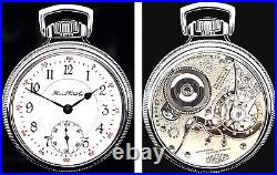 High End Display Main Liner Silver Plate Case Pocket Watch ILLINOIS SANGAMO