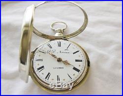 Huge Pair case Verge fusee Pocket Watch DD Neveren London Year ca 1850