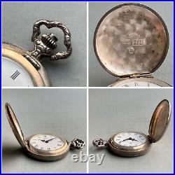 IWAKI vintage pocket watch sterling silver hunter case manual works from Japan