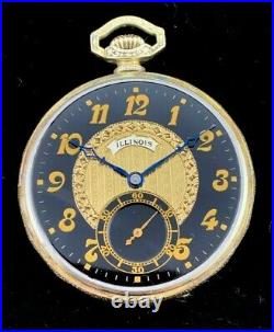 Illinois 12 Size 21 Jewel 2Tone Pocket watch Fancy 2Tone Display Case Near Mint