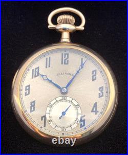 Illinois 12s 21J 117 Year Old Vanguard Fancy Multi Color Dial Silver Case Fine