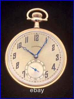 Illinois 12s 21J 117 Year Old Vanguard Fancy Multi Color Dial Silver Case Fine