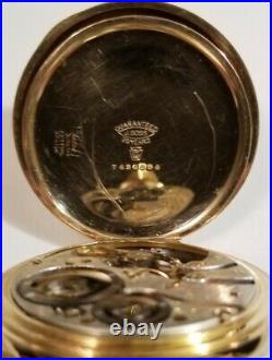 Illinois 16 size 19 jewel adj. Gold trimmed movement 14K G. F. Hunter case (1917)