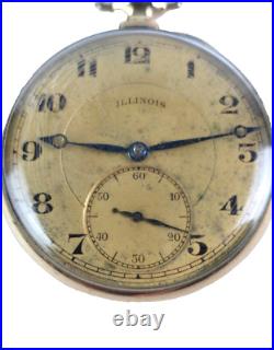 Illinois Autocrat Pocket Watch Gold Filled case Running & Keeps Time See Photos