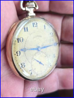 Illinois Autocrat Pocket Watch Gold Filled case Running & Keeps Time See Photos