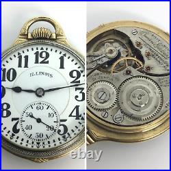 Illinois Bunn Special 16s 21J Railroad Grade 14K white & Gold Rare Case