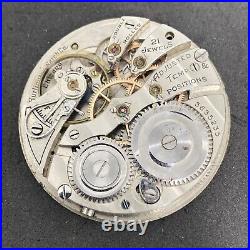 Illinois Grade 275 Pocket Watch Movement 21j Burlington 12s Salesman Case F6817