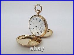 Illinois Springfield Arlington Pocket Watch in C&A Pequingnot Solid Gold Case