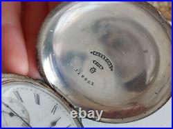 Illinois Watch Co. 1883 Pocket Watch 459218 Model 2 18s Coin Silver Hunter Case