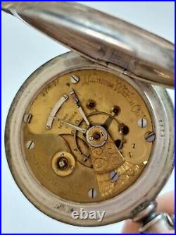 Illinois Watch Co. 1883 Pocket Watch 459218 Model 2 18s Coin Silver Hunter Case