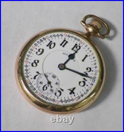 Illinois Watch Co. A. Lincoln 21J Montauk 20 Year Case Railroad Pocket Watch