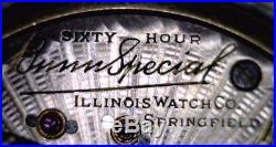Illinois Watch Co. Bunn Special Size 16 21 Jewel Gold Filled Case 60 HR Motor