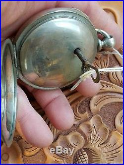Illinois Watch company Key Wind Pocket Watch 18s Nickel Silver Case made 1887