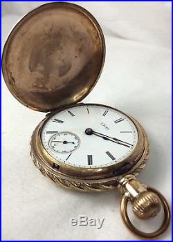 Illionios Watch 1888 Key Wind Gold Filled Hunter Case Size 18 (W169)