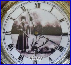 Imperial Russian Antique Pocket Watch Silver Niello Case-Hunting Scene Dial