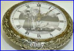 Imperial Russian antique Art-Nouveau chased case Doxa Hunting scene pocket watch