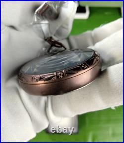 Invicta Quartz Vintage Pocket Watch 34570 Brown SS Case Chain Metal Dial WR30M