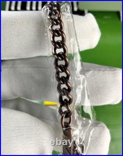 Invicta Quartz Vintage Pocket Watch 34570 Brown SS Case Chain Metal Dial WR30M