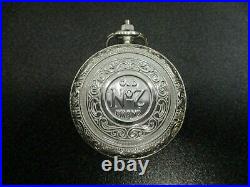 JACK DANIELS 925 Sterling Silver Old No. 7 Pocket Watch withChain and Case 2003