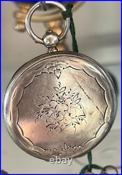 JULES POYET Pocket Watch Silver Case Chiseled Antique To Cylinders From Repairs