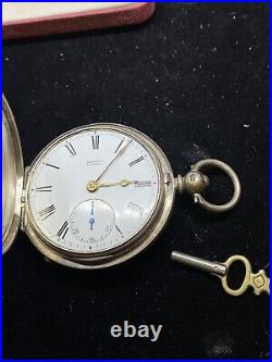 JW Benson London Key Wind pocket watch With Ludgate W Silver Case Circa 1870