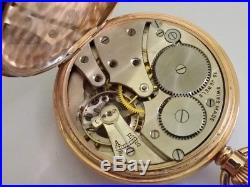 J W Benson Solid 9ct Gold Pocket Watch in Fitted Case c1928
