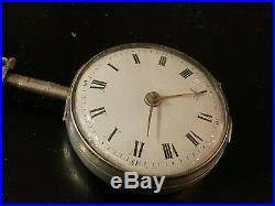 Key Wind Verge Fuse Pair Case Pocket Watch late 1700s-early 1800s