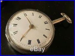 Key Wind Verge Fuse Pair Case Pocket Watch late 1700s-early 1800s
