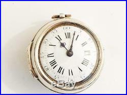 King George I pair case verge fusee pocket watch dated 1714 to 1727 No 162