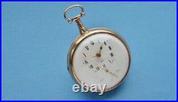 LARGE VERGE FUSEE DOCTORS POCKET WATCH in GOLD PAIR CASES HM 1806