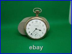 LEVER SET ANTIQUE POCKET WATCH 17j SOUTH BEND 16s GOLD FILLED EAGLE CASE! K8