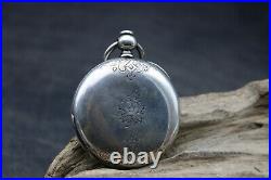 LONGINES PATENT LEVER SILVER CASE POCKET WATCH 54.5mm FOR REPAIR (S3F)