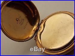 Ladies 0 size Multi color gold filled & 14K Lady Rose Hunting case pocket watch