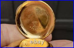 Ladies Pocket Watch 14K Gold Filled Dueber Hampden 3/0s LS Hunter Pendant AS IS