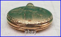 Ladies Pocket Watch 14K Gold Filled Dueber Hampden 3/0s LS Hunter Pendant AS IS