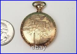 Ladies Pocket Watch 14K Gold Filled Dueber Hampden 3/0s LS Hunter Pendant AS IS