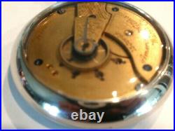 Large18SZ Waltham Pocket Watch in Display Case. 24Hr Dial, 15 Jewel, Serviced