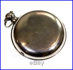 Large Antique Pair Cased Pocket Watch 1861 Silver Fusee Lever. Serviced