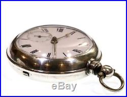 Large Antique Pair Cased Pocket Watch 1861 Silver Fusee Lever. Serviced