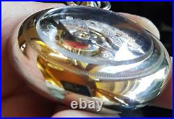 Large Vintage 1919 Elgin Display Case 18s Pocket Watch Runs Kps Time (video)