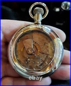 Large Vintage 1919 Elgin Display Case 18s Pocket Watch Runs Kps Time (video)