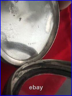 Ligne Droite Case Pocket Watch Carriage Silver 800 Locomotive Antique 1800